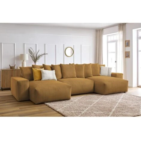 Canapé Panoramique Convertible BOBOCHIC - Canapé Panoramique Convertible Coffre Ultra Moelleux VOLTAIRE Panoramique Jaune 3 Canapé Panoramique Convertible BOBOCHIC - Canapé Panoramique Convertible Coffre Ultra Moelleux VOLTAIRE Panoramique Jaune