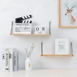 Lot De 3pcs Etagere Murale En Bois Pour Salon Salle De Bain Chambre Cuisine Rustique Moderne(30/40/50cm) -VIDAXL || Songmics Soldes 100345885 4