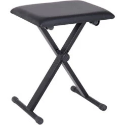 HOMCOM Tabouret Banquette Réglable Pliable Pour Piano Et Clavier Acier Revêtement Synthétique Noir