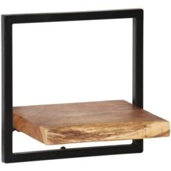 Set D'étagères Murales 5 Pcs Bois D'acacia Massif Et Acier VidaXL -VIDAXL || Songmics Soldes 10260006 4