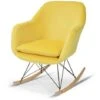 Fauteuil à Bascule BORA Velours Jaune -VIDAXL || Songmics Soldes 10717995 1