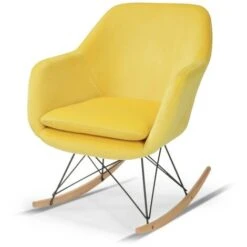 Fauteuil à Bascule BORA Velours Jaune