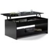 Table Basse Plateau Relevable SOA Bois Noir -VIDAXL || Songmics Soldes 11092244 1