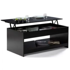 Table Basse Plateau Relevable SOA Bois Noir