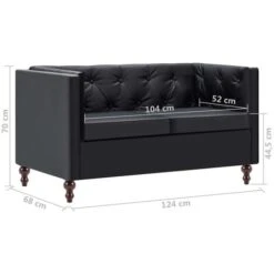 Canapé Chesterfield à 2 Places Revêtement En Similicuir Noir VidaXL 9 Canapé Chesterfield à 2 Places Revêtement En Similicuir Noir VidaXL -VIDAXL || Songmics Soldes 11647825 3