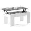 Table Basse Plateau Relevable TARA Bois Blanc Et Gris 2 Table Basse Plateau Relevable TARA Bois Blanc Et Gris -VIDAXL || Songmics Soldes 11673621 1