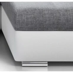 Canapé Angle Convertible Simon Blanc / Gris + 2 Poufs -VIDAXL || Songmics Soldes 12935746 5