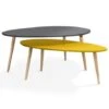 Lot De 2 Tables Basses Gigognes GIGI Laquées Gris Jaune Scandinave -VIDAXL || Songmics Soldes 13070541 1