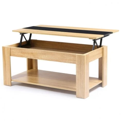 Table Basse Contemporaine GEORGIA Plateau Relevable Bois Noir Et Imitation Hêtre 3 Table Basse Contemporaine GEORGIA Plateau Relevable Bois Noir Et Imitation Hêtre