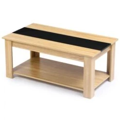 Table Basse Contemporaine GEORGIA Plateau Relevable Bois Noir Et Imitation Hêtre 11 Table Basse Contemporaine GEORGIA Plateau Relevable Bois Noir Et Imitation Hêtre -VIDAXL || Songmics Soldes 13133210 5