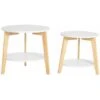 Set De 2-Blanc Et Bois Ronde Table D'Appoint Table Basse Ronde Guéridon FBT75-W SoBuy® 2 Set De 2-Blanc Et Bois Ronde Table D'Appoint Table Basse Ronde Guéridon FBT75-W SoBuy® -VIDAXL || Songmics Soldes 13281327 1