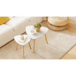 Set De 2 Tables Basses Gigognes Table Café Table D'Appoint Table Basse Guéridon,FBT74-W,SoBuy® -VIDAXL || Songmics Soldes 13500894 5