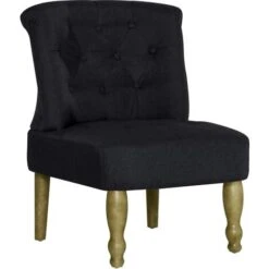 Chaise Française Noir Tissu VidaXL