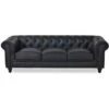 Canapé Chesterfield 3 Places Regency Noir -VIDAXL || Songmics Soldes 13974881 1