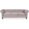 Canape Chesterfield Velours 3 Places Altesse Taupe -VIDAXL || Songmics Soldes 13974888 1