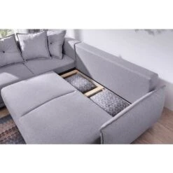 Lena - Canapé D'angle Gauche Convertible - 5 Places - Gris Clair - Style Scandinave -VIDAXL || Songmics Soldes 14007506 4