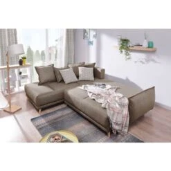 Lena - Canapé D'angle Gauche Convertible - 5 Places - Latte - Style Scandinave -VIDAXL || Songmics Soldes 14007514 3