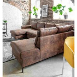 Lilly - Canapé D'angle Panoramique - Style Vintage Industriel - Angle Droit -VIDAXL || Songmics Soldes 14007580 3