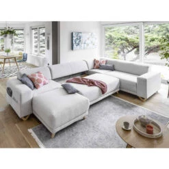 Bella - Canapé D'angle Panoramique XXL En U - Convertible Avec Coffre - Droit -VIDAXL || Songmics Soldes 14007626 4