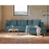 Lena - Canapé D'angle Droit Convertible - 5 Places - Bleu Canard - Style Scandinave -VIDAXL || Songmics Soldes 14007667 1