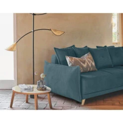 Lena - Canapé D'angle Droit Convertible - 5 Places - Bleu Canard - Style Scandinave -VIDAXL || Songmics Soldes 14007667 5