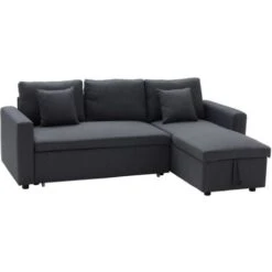 Canapé D'angle Convertible CLARK 3 Places Gris Chiné
