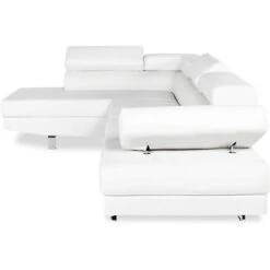 Canapé D'angle Gauche Avec Têtières Relevables Charly Blanc -VIDAXL || Songmics Soldes 14127372 3