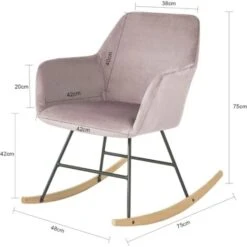 Chaise à Bascule Avec Accoudoirs Fauteuil De Relaxation Pieds Confortable Haute Qualité Élégant (Rose),SoBuy®FST68-P -VIDAXL || Songmics Soldes 14220705 3