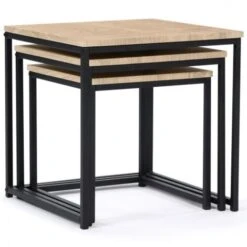 Lot De 3 Tables Basses Gigognes DETROIT 35/40/45 Design Industriel -VIDAXL || Songmics Soldes 14226223 4