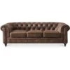 Canapé Chesterfield 3 Places Vintage