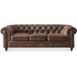 Canapé Chesterfield 3 Places Vintage