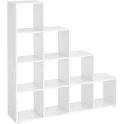 Songmics VASAGLE Étagère Escalier, Meuble De Rangement, 10 Compartiments, Bibliothèque, Pour Bureau, Salon, Chambre, Blanc 9 Songmics VASAGLE Étagère Escalier, Meuble De Rangement, 10 Compartiments, Bibliothèque, Pour Bureau, Salon, Chambre, Blanc -VIDAXL || Songmics Soldes 14373044 3
