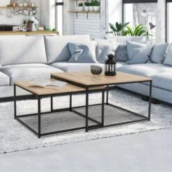 Lot De 2 Tables Basses Gigognes DETROIT 60/70 Design Industriel 8 Lot De 2 Tables Basses Gigognes DETROIT 60/70 Design Industriel -VIDAXL || Songmics Soldes 14902407 2