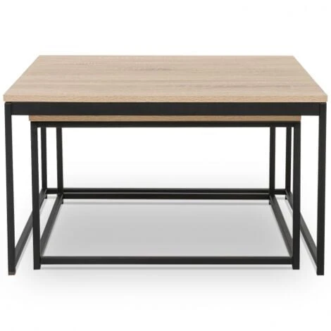 Lot De 2 Tables Basses Gigognes DETROIT 60/70 Design Industriel 5 Lot De 2 Tables Basses Gigognes DETROIT 60/70 Design Industriel – Image 3