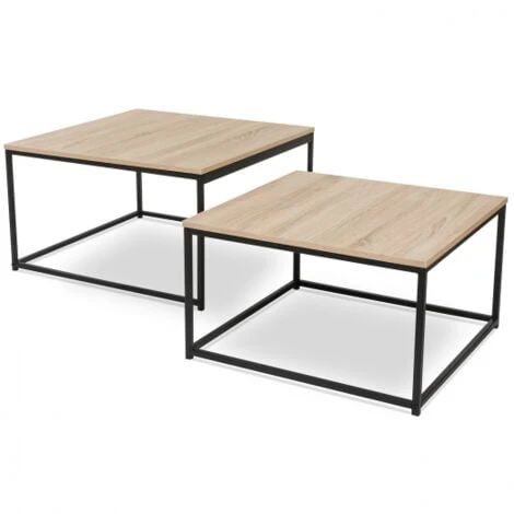 Lot De 2 Tables Basses Gigognes DETROIT 60/70 Design Industriel 7 Lot De 2 Tables Basses Gigognes DETROIT 60/70 Design Industriel – Image 5