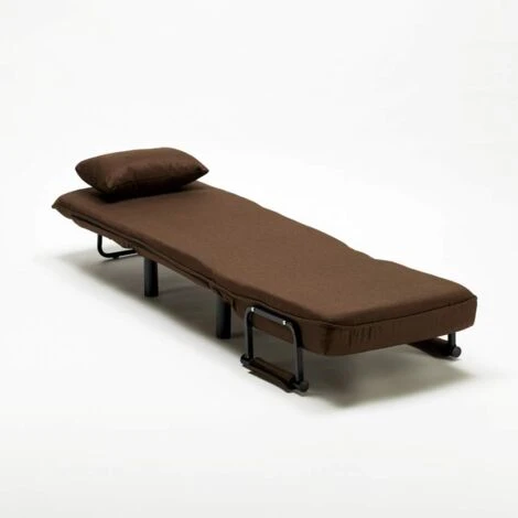 Fauteuil Convertible 1 Place Chauffeuse En Tissu Deborah Couleur: Marron 6 Fauteuil Convertible 1 Place Chauffeuse En Tissu Deborah Couleur: Marron – Image 4