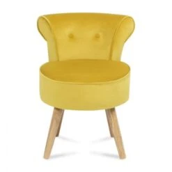Fauteuil Crapaud En Velours Jaune -VIDAXL || Songmics Soldes 15473166 3