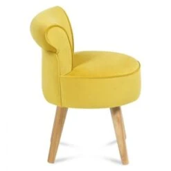 Fauteuil Crapaud En Velours Jaune -VIDAXL || Songmics Soldes 15473166 4
