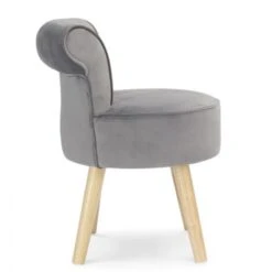 Fauteuil Crapaud En Velours Gris -VIDAXL || Songmics Soldes 15473167 4