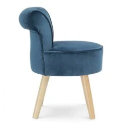 Fauteuil Crapaud En Velours Bleu -VIDAXL || Songmics Soldes 15473168 4