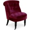 Fauteuil Crapaud Prince Velours Bordeaux -VIDAXL || Songmics Soldes 15812448 1