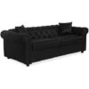 Canapé Chesterfield Convertible Express Avec Matelas Domingo Simili Noir -VIDAXL || Songmics Soldes 15813102 1