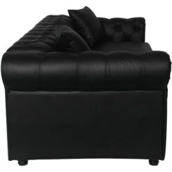 Canapé Chesterfield Convertible Express Avec Matelas Domingo Simili Noir 8 Canapé Chesterfield Convertible Express Avec Matelas Domingo Simili Noir -VIDAXL || Songmics Soldes 15813102 2