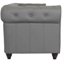 Grand Canapé 2 Places Chesterfield Gris -VIDAXL || Songmics Soldes 15817685 3