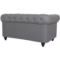 Grand Canapé 2 Places Chesterfield Gris -VIDAXL || Songmics Soldes 15817685 4