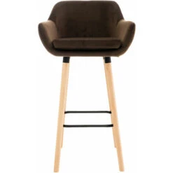 Lot De 2 Tabourets De Bar Grant En Velours Marron -VIDAXL || Songmics Soldes 16101290 3