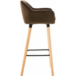 Lot De 2 Tabourets De Bar Grant En Velours Marron -VIDAXL || Songmics Soldes 16101290 4