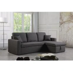 Canapé D'angle Convertible/ Réversible Avec Coffre Alain - 3 Places - Gris -VIDAXL || Songmics Soldes 16136031 2