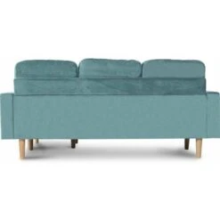 Canapé D'angle Réversible En Velours Gabby - 3 Places - Bleu Canard -VIDAXL || Songmics Soldes 16498019 4