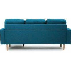 Canapé D'angle Réversible En Tissu Gabby - 3 Places - Bleu -VIDAXL || Songmics Soldes 16498022 4